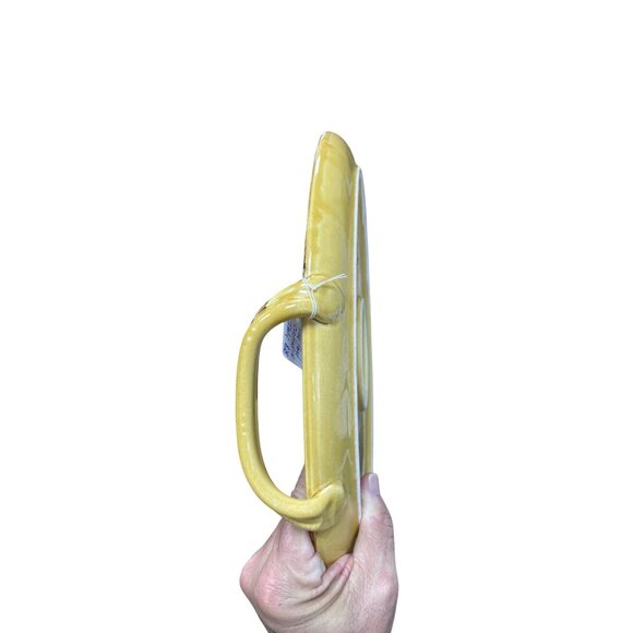 Carciofi William Sonoma Italian Handcrafted Ceramic Floral Mustard Serve Tray SK - Picture 10 of 14